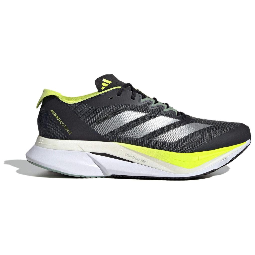 adidas Adizero Boston 12 Удобные Дышащие Низкие Беговые Кроссовки Мужские Черно-Желтые JI4477