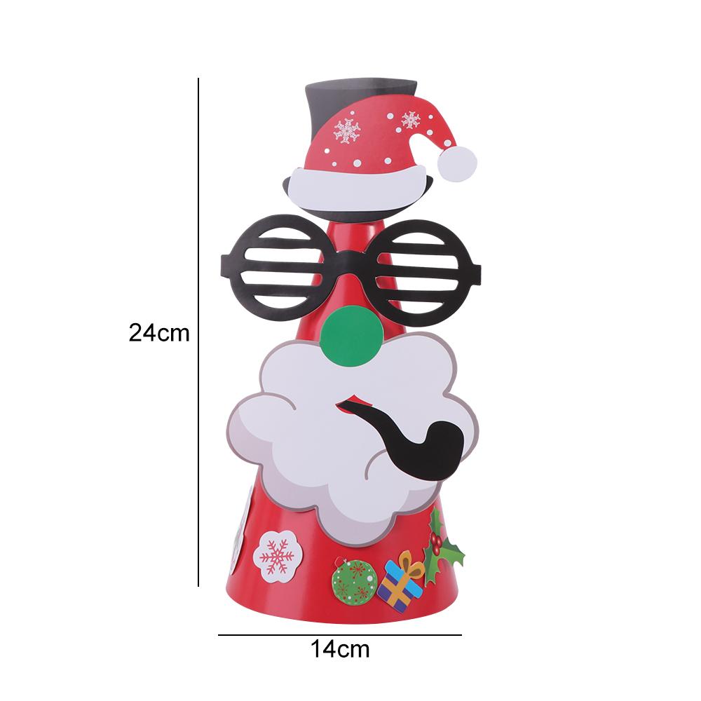 Paper DIY Christmas Hat Toy Santa Claus Kids Xmas Arts Hats Handmade Santa Hat Kindergarten