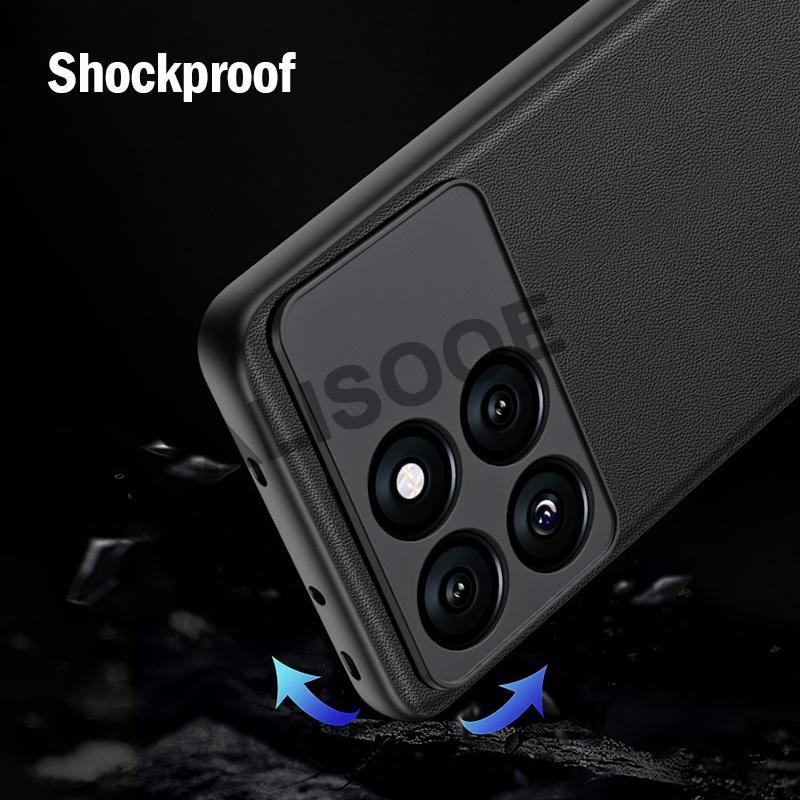 Чехол для POCO F6 Pro 5G Чехол Роскошный Текстура Карбонового Волокна PU-Кожа Защитный Чехол для Xiaomi POCO F6 Pro Capa