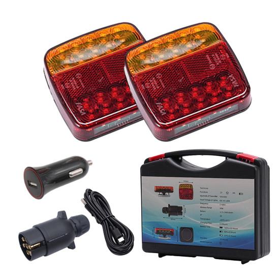 Car LED Tail Lights Wireless Magnetic Trailer Taillight Kit with Lasting Battery Fast Charging Weatherproof Vehicle Lights for Trucks Boats RVs