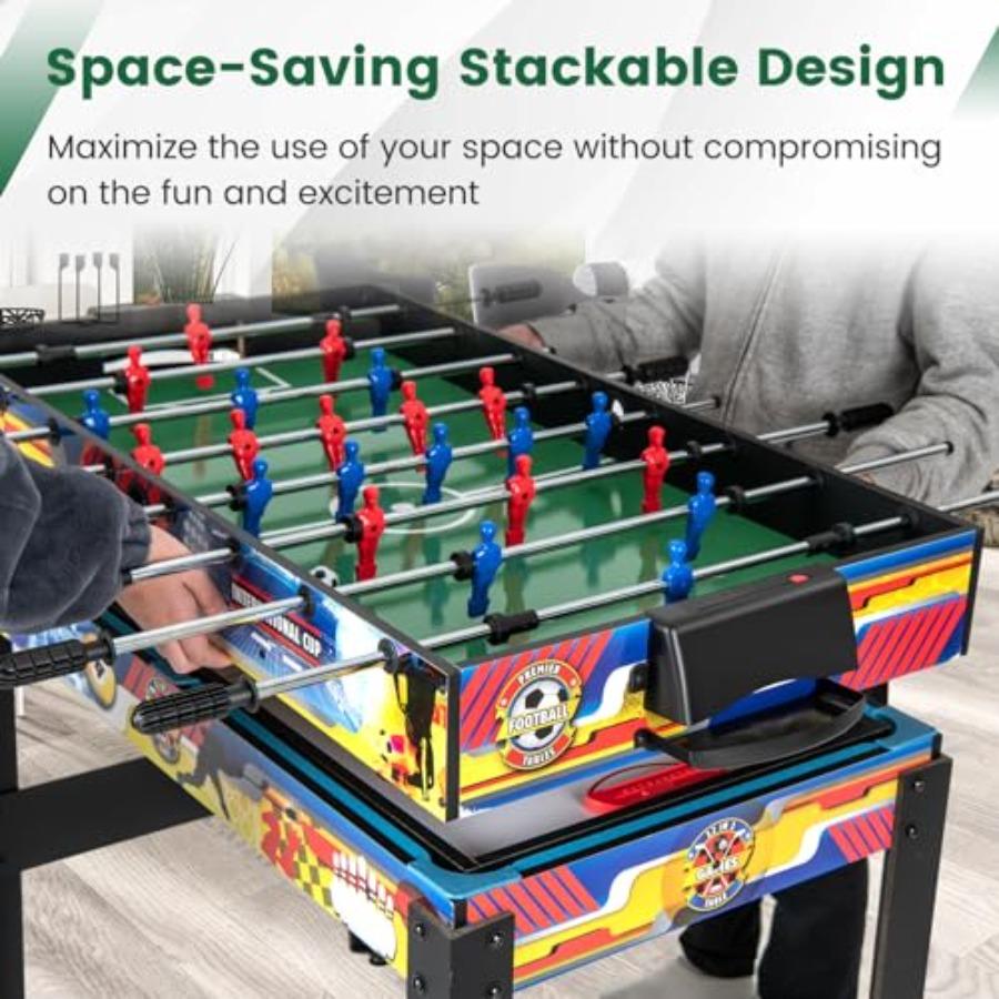 12in1 Multi Game Table Combo for Home Arcade: Features Foosball Billiard Table Tennis Air Hockey Bowling Shuffleboard Checkers