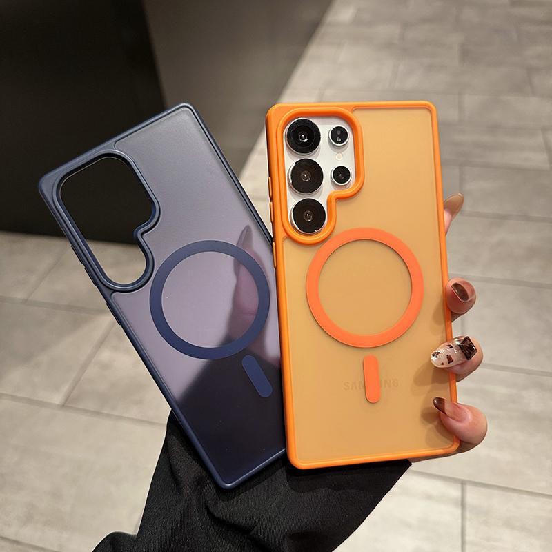 Matte Translucent Lens Protect Phone Case For Samsung Galaxy A56 A36 A16 5G A55 A35 A15 Magnetic Wireless Charge Cover