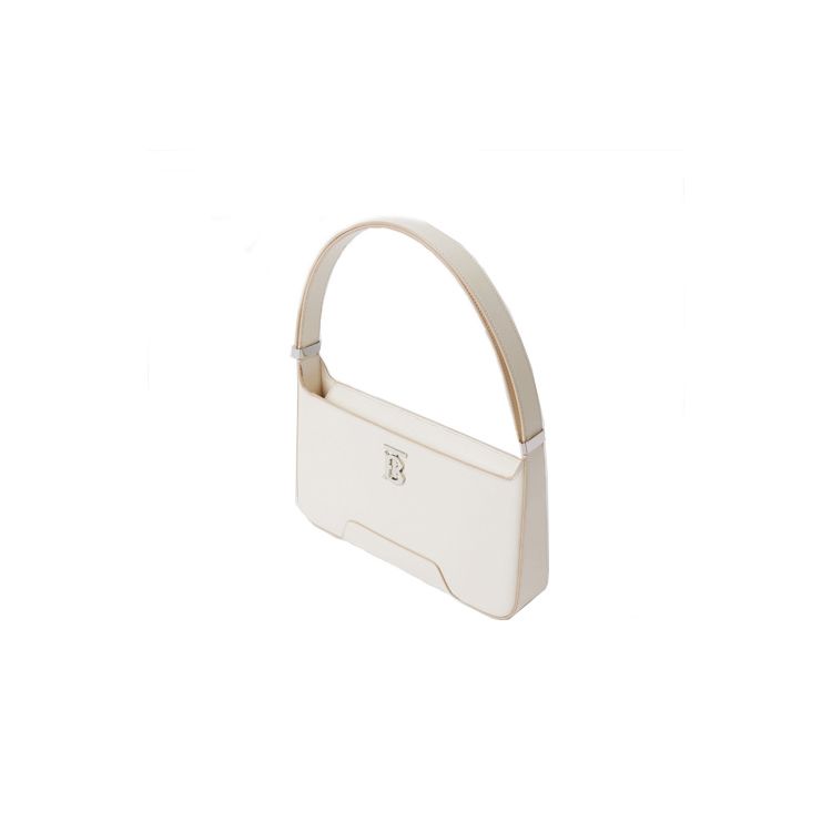 Burberry Tb Metal Logo Adjustable Shoulder Strap Leather Crossbody Bag Women bags Light-White 80462501