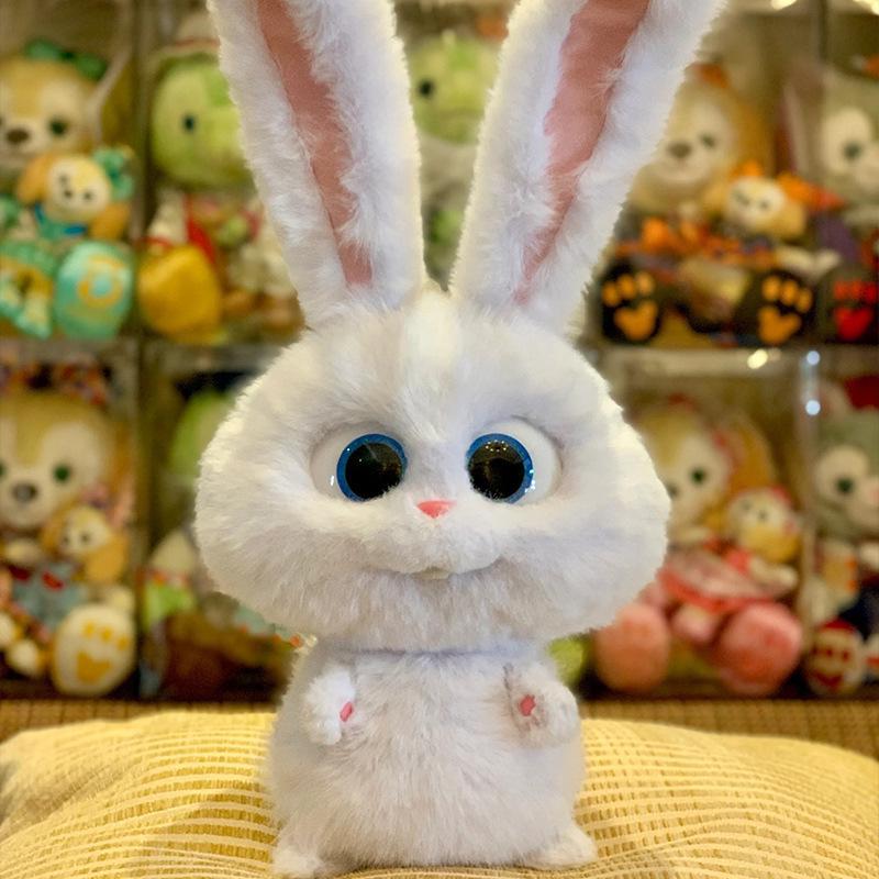 Rabbit Boss Plush Doll - The Secret Life of Pets Big-Eyed White Bunny with Carrot - Stuffed Toy Gift