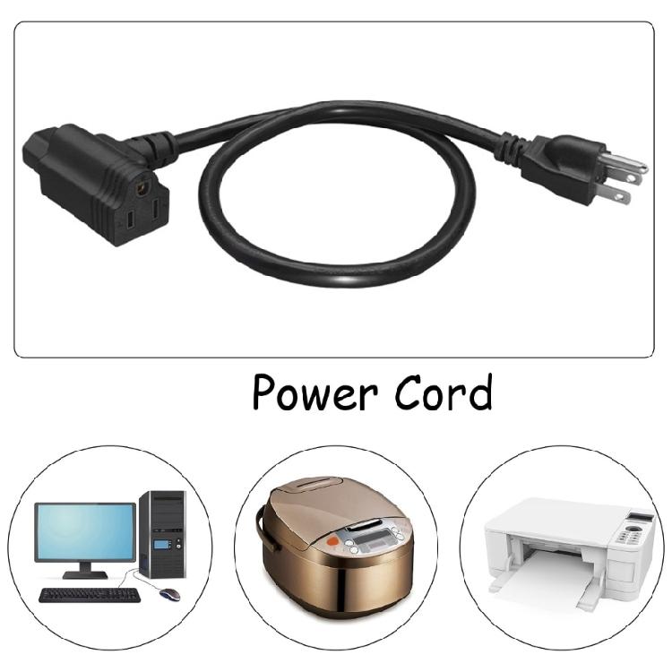 Multipurpose Professional 14AWG Power Cable Cord With Double Outlets NEMA 5 15P to C13 and 5 15R High Performances