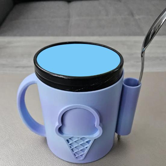 Держатель для пинты мороженого с прорезью для ложки, Изолированные рукава для пинты мороженого, Многоразовый многоцелевой контейнер-охладитель на 16 унций для сливочной газировки, пивных банок