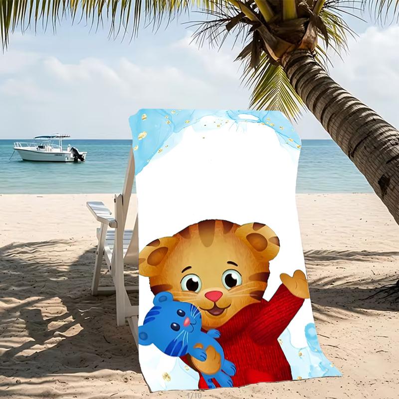 Beach Towel with Daniel Tiger's Neighborhood Pattern - soft,absorbent,machine washable Lightweight&Modern,swimming,Travel Essentials