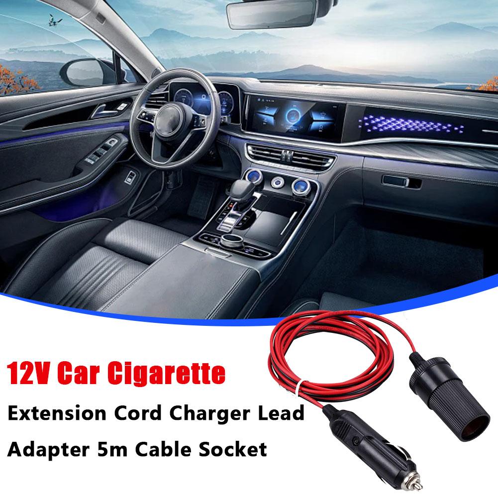Car Cigarette Lighter Plug Connector Extension Cord Adapter Power Automotive 5M Universal Accessories N1T7