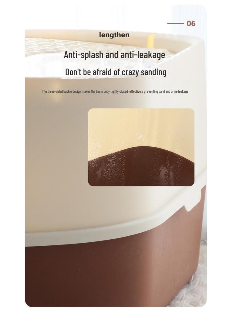 Закрытый лоток для кошачьего туалета увеличенного размера, с защитой от брызг, с верхним входом и выходом, с защитой от выноса, с дезодорантом.