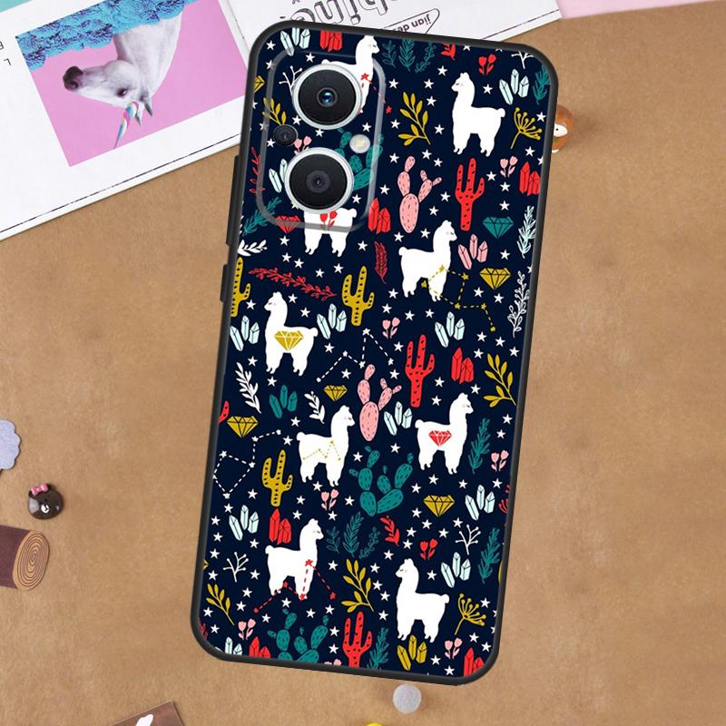 Llama Alpaca Pattern Case For OPPO Reno 12F 13F 14F 11F 8T 7 8 10 11 12 13 14 Pro OPPO Find X6 X5 X8 Pro Cover