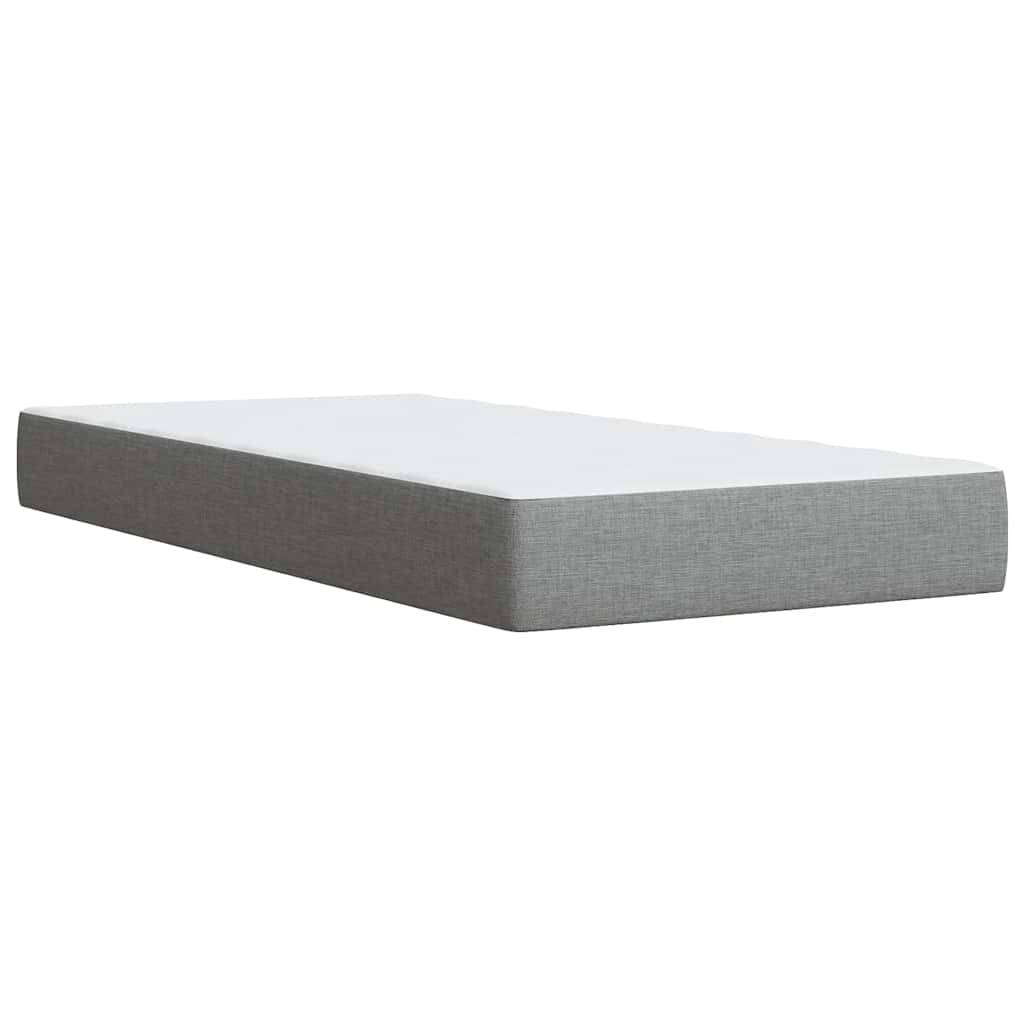 Box Spring Bed with Mattress Light Grey 80 x 200 cm Fabric