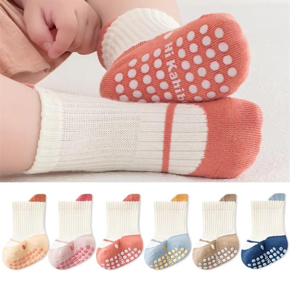 3 Pairs Soft Cotton Anti-Slip Socks Non-Slip Infant Walking Socks Kids Crawling Socks For Newborn