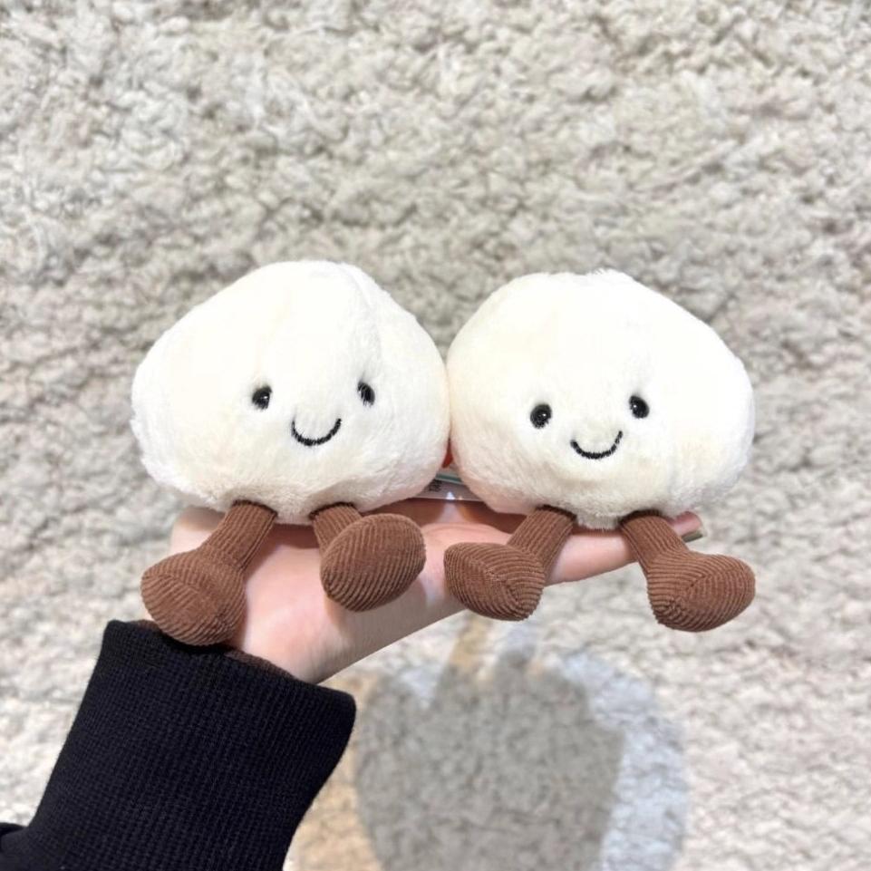 Cute Small Steamed Bun Plush Toy Yoyo Xianxian Adorable Food Stuffed Doll with Smiling Face Legs Soft Plushie Home Decor Gift