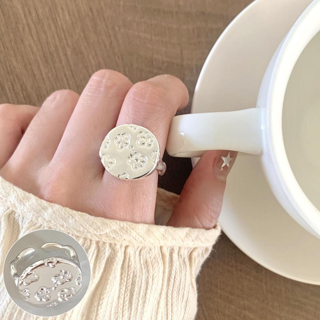 Европейско-американское геометрическое разомкнутое кольцо с серебряным покрытием S925 — ретро, креативный и стильный дизайн указательного пальца для женщин