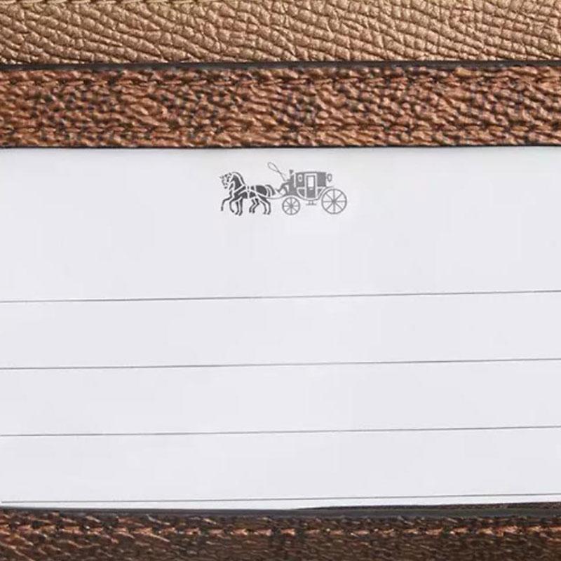 COACH Skinny Id CaseSignature Coated Canvas And Leather Card Holder Womens Brown