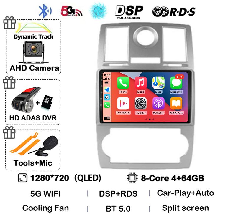 Android 14 Auto Carplay 4G+WIFI For Chrysler Aspen 300C 2004 2005 2006 2007 2008 Multimedia Video Player Car Radio GPS Stereo BT