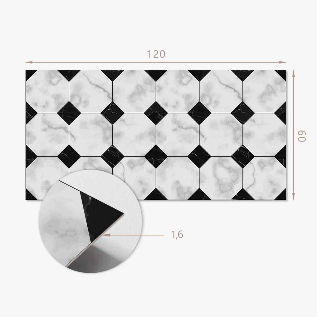 Gotowy Do Montażu Panel Winylowy Z Dekoracyjnym Nadrukiem 120X60 Cm Geometryczne Wzory Płytek