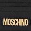 Moschino Кожаный кошелек-кардхолдер с текстурой, открытый, женский, черный A811680030555