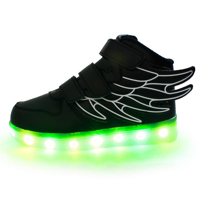 Autumn Children's Wing Light Shoes LED Luminous Shoes USB Charging Fluorescent Shoes Student Hip-hop Shoes
