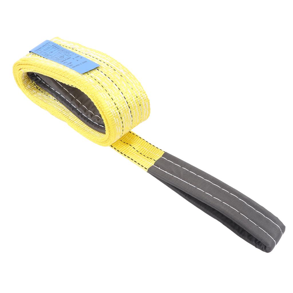 3T Flat Lifting Rope with Double Buckles Polyester Webbing Lift Strap for Industrial Crane 2 Meters