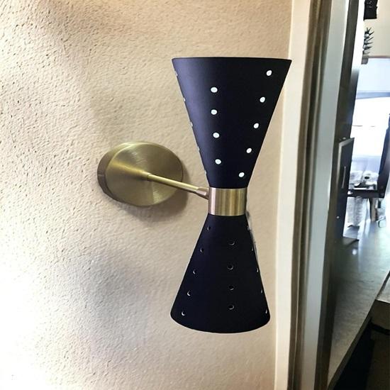 Пара настенных бра середины века в стиле модерн с атомным дизайном, двухконусная лампа-бабочка, ретро-светильник для домашнего декора