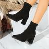 Женские короткие ботинки 2025 Новые классические осенне-зимние туфли Женские на толстом каблуке с острым носком Женская обувь Модные стройнящие ботильоны до щиколотки