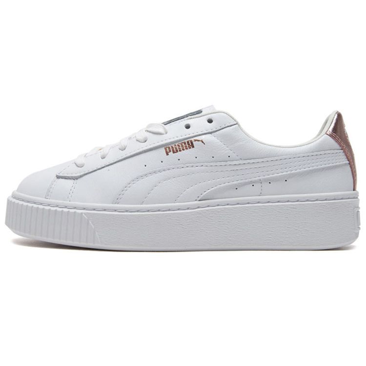 Puma Basket Platform Rgh Low Top Sneakers Women Sneakers White Rose-Gold 369631-02