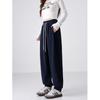 Winter New Corduroy Loose High Waist Drawstring Leggings Casual Sports Pants Straight Fleece Sweatpants