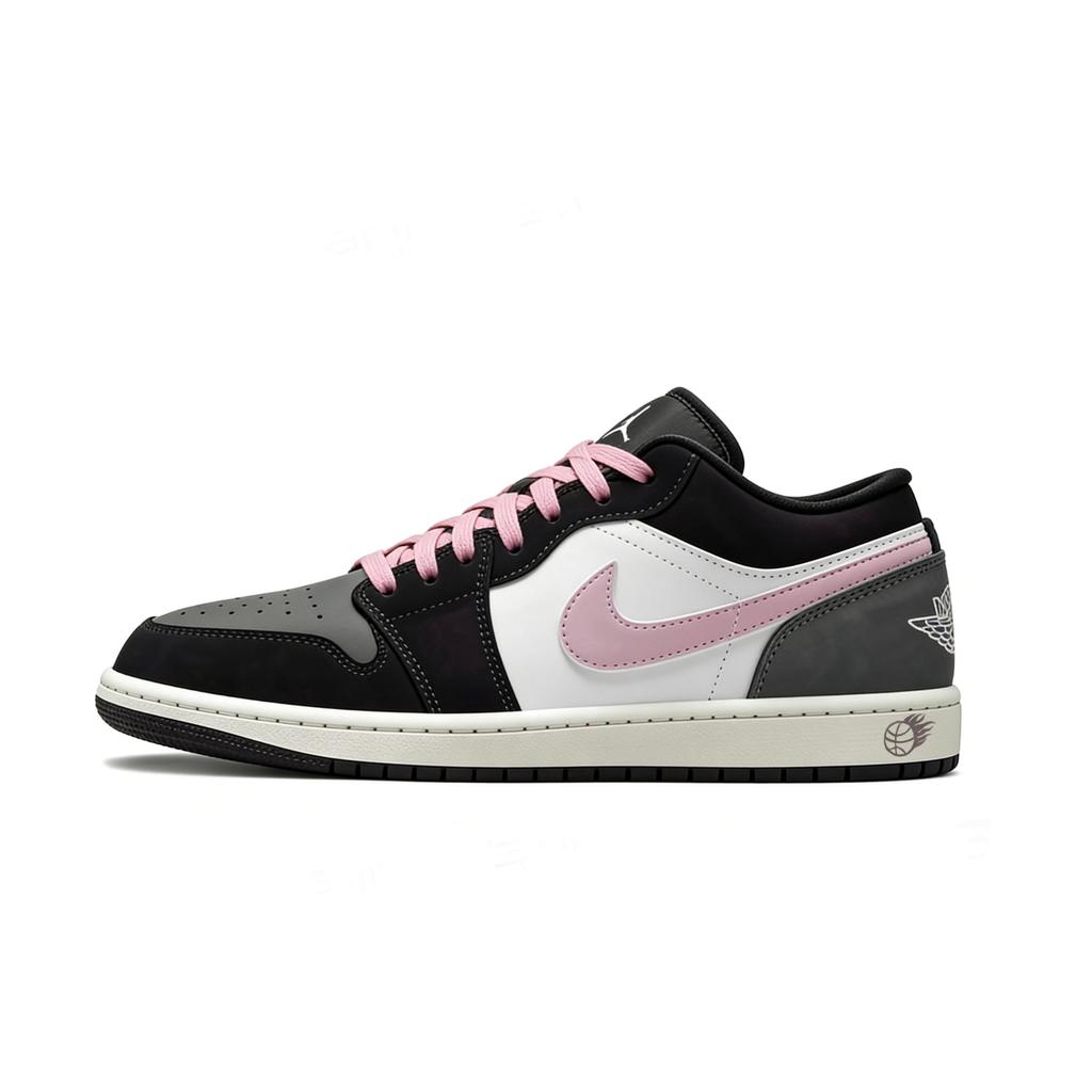 Jordan Air Jordan 1 Low top Vintage Basketball Shoes Men's Black White Pink II3788-003(team1098-)