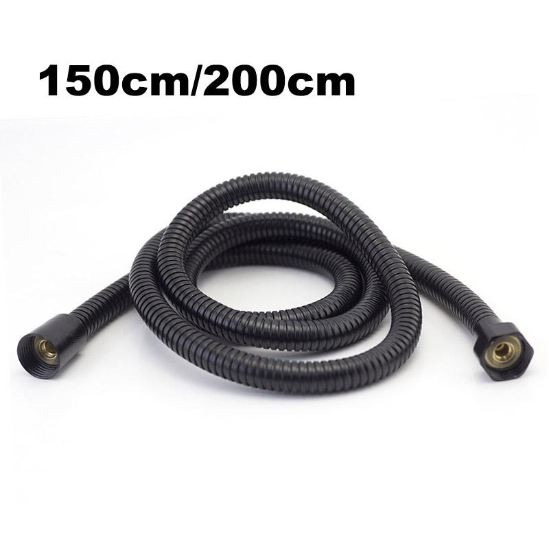 1.5M 2M Stainless Steel Black Shower Head Water Hose Extension Pipe Tube 150cm 200cm Bathroom Water Drawer Bathroom Accessories