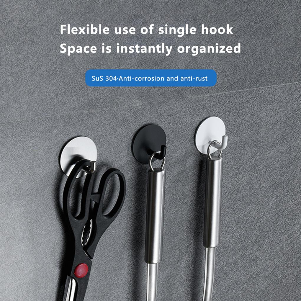 Вешалка для хранения 304 Настенный крючок из нержавеющей стали Самоклеящаяся вешалка для полотенец для кухни Ванная комната