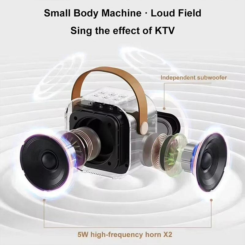 K12 Bluetooth караоке машина портативная 5.3 PA акустическая система с 1-2 беспроводными микрофонами для домашнего пения подарок 2025
