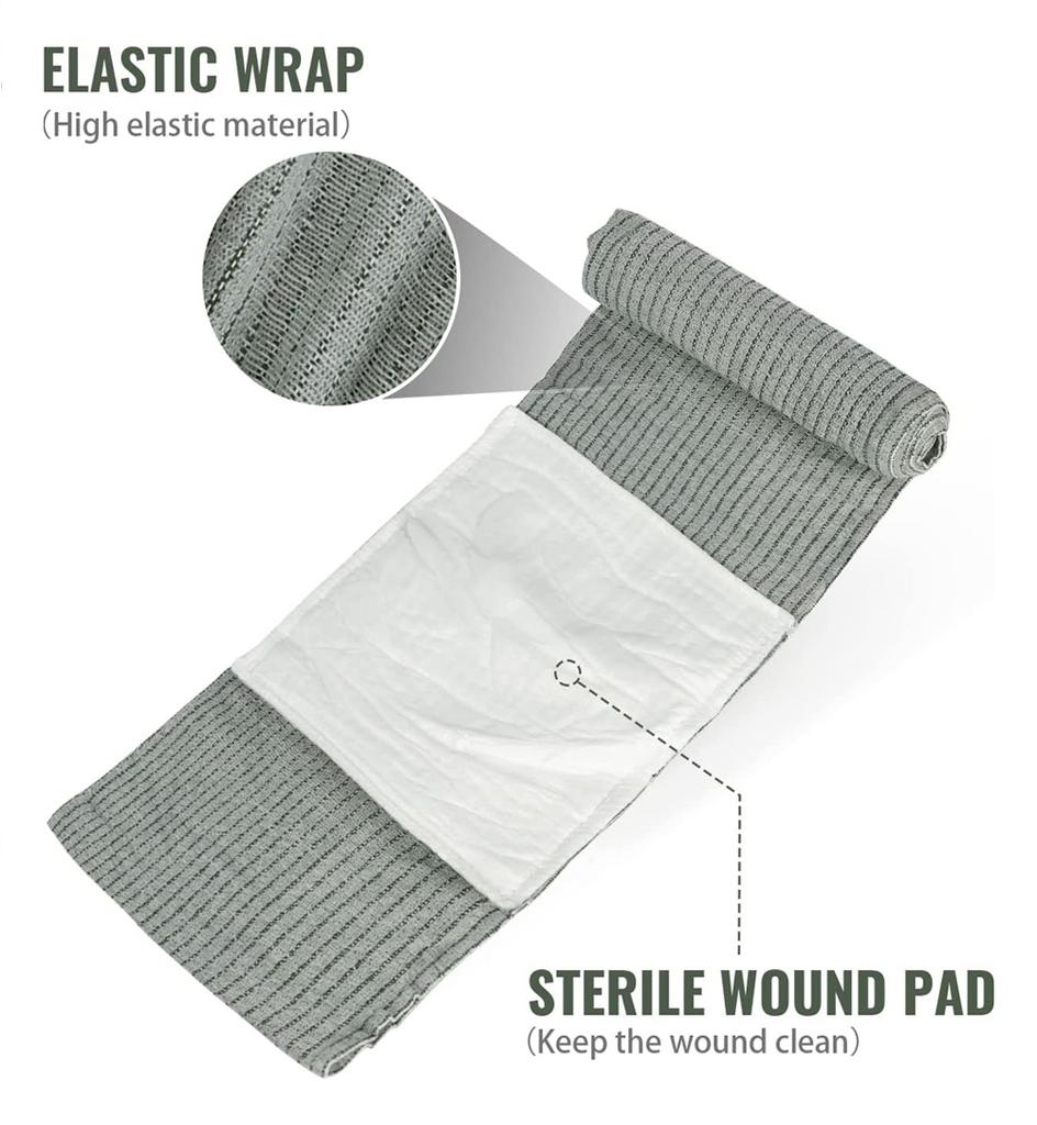 4/6 дюймов Израильский бинт Раневая повязка Аварийный бинт Боевая компрессионная Тактическая первая помощь IFAK Травма Военная медицинская