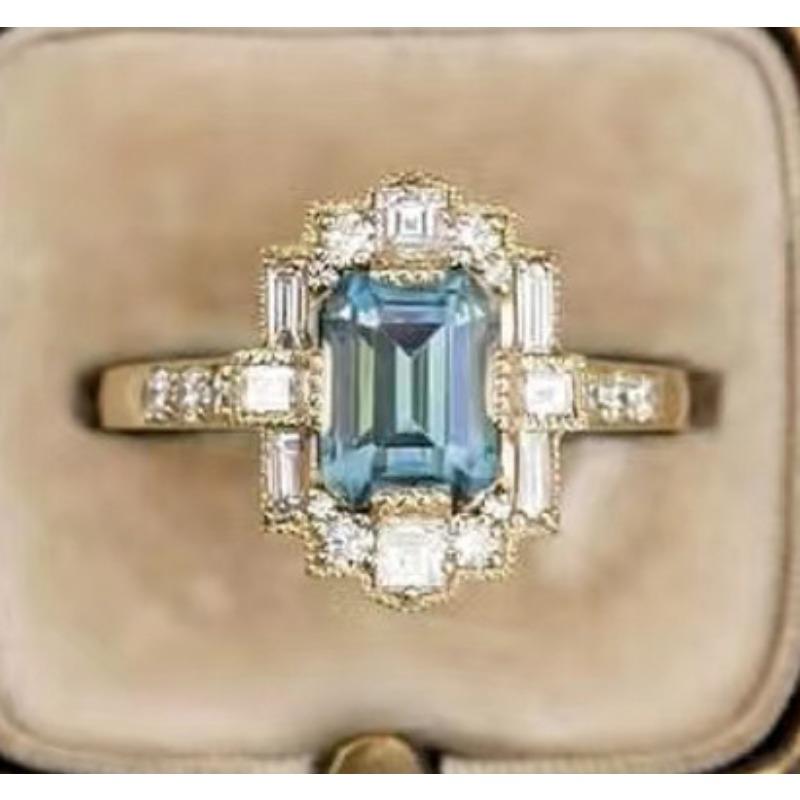 Кольцо с квадратным бриллиантом, блестящее, женское, нишевое, легкое, роскошное, ретро, элитное кольцо