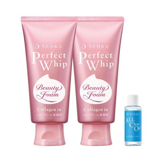 Senka Perfect Whip Collagen в 120 г + 120 г двойной план (+20 мл Очищающее масло)