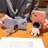 Luxury Space Astronaut Holder Phone Case For iPhone 11 12 13 14 Pro Max X XR XS Cute Plating Bumper On 7 8 Plus SE23 Stand Cover