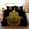 Luxury Bedding Set For Gold Western Classic Black Background Bohemian 3pcs Pillowcases Bed Cover Set SHot 240x220 Quality