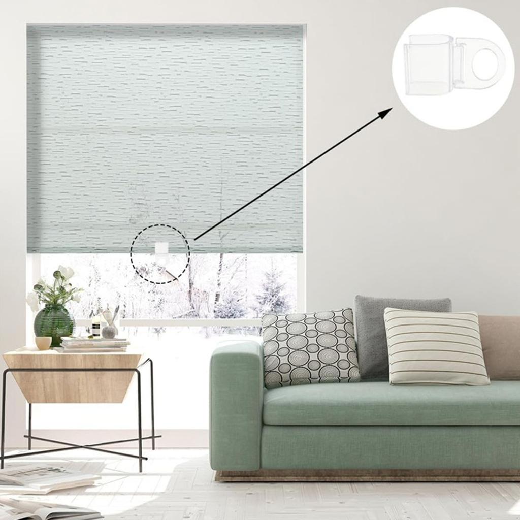 Pack Of 10 Transparent PVC U Shaped Curtain Clips Roller Shade Pull Handle For Home Decoration Easy Installation