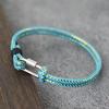 Double 3mm Macaron Color Milanese Braided Bracelet Women Stainless Steel Silver Mountaineering Buckle Outdoor Men Wrist Jewelry