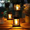 Retro Flickering Hanging Lantern Waterproof LED Candle Bright Light Solar Lamp Yard Garden Pathway Decoration Outdoor Lighting