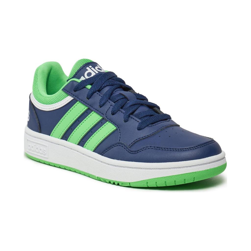 adidas Neo Hoops 3.0 Универсальные Удобные Амортизирующие Прочные Низкие Детские Кроссовки Детские Кроссовки Сине-зеленые IG6107
