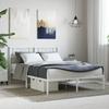 Metal Bed Frame with Headboard White 160 x 200 cm
