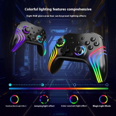 Беспроводной игровой контроллер RGB Bluetooth, совместимый с ПК, NS и телефонами
