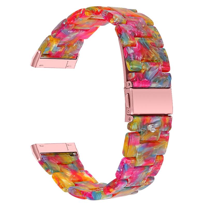 Resin Band for Fitbit Versa 4/Sense 2,20mm Lightweight Watch Strap Bracelet with Stainless Steel Buckle