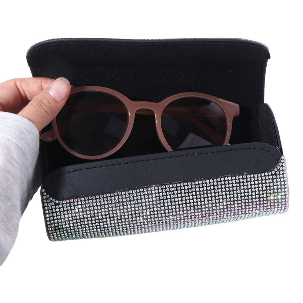 Bling Car Eyeglasses Holder Luxury Sunglasses Storage Box Sun Visor Glasses Case  Auto interior