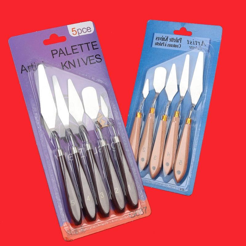 Художественный нож для масляной живописи, новый скребок для тонера из нержавеющей стали, скребок для порошковой краски, набор из 5 предметов для рукоделия
