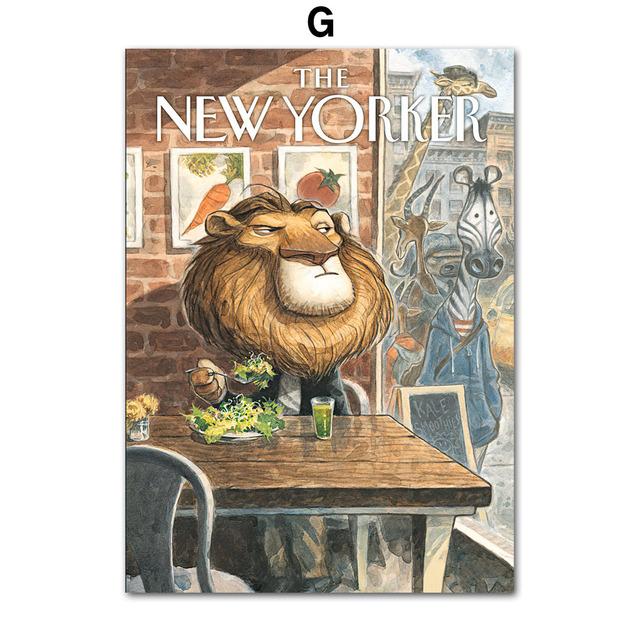Ballerina Library Lion The New Yorker Magazine Wall Art Canvas Painting Posters And Prints Wall Pictures For Living Room Decor No Frame