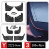 Защитные грязевые щитки для краски для 2026 2026 Tesla Model 3 Y Juniper Аксессуары Грязевые щитки Защита от брызг шин Всепогодные грязевые щитки для автомобиля