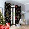 Set Of 2 Flat Printing Merry Christmas Party Curtains Santa Boots Ball Tree Retro Green Red Digital Printed Polyester Drapes Curtain