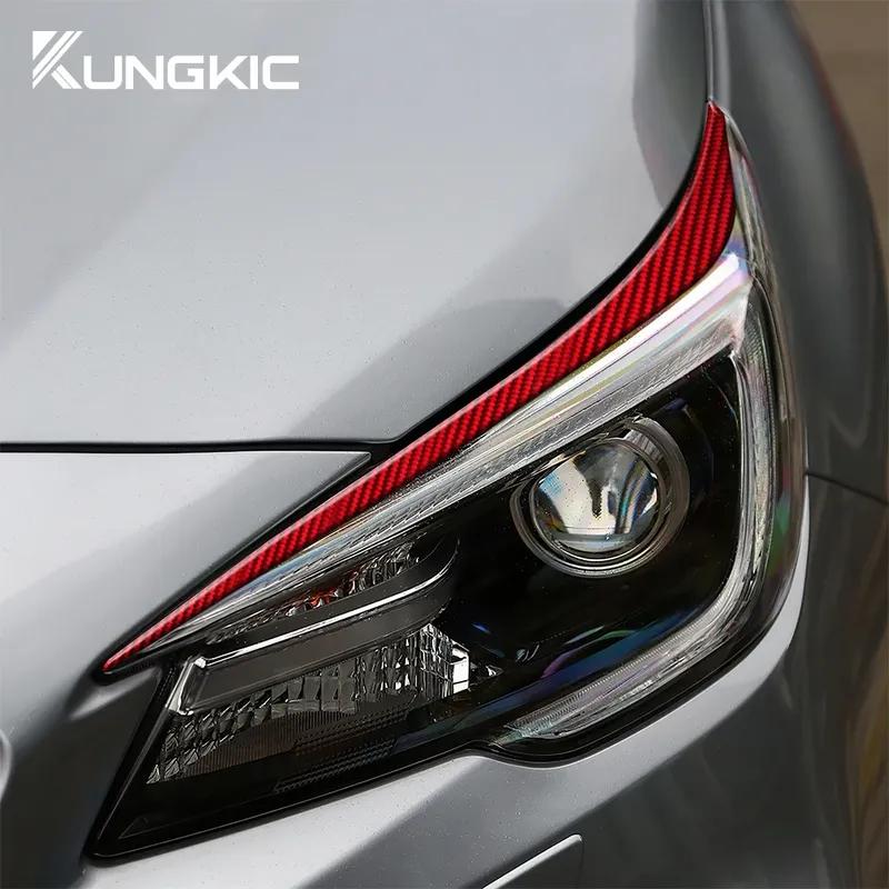 LHD RHD Настоящая мягкая карбоновая наклейка для Subaru Legacy Outback 2015 2016 2017 2018 Декоративная полоска-накладка на фары автомобиля